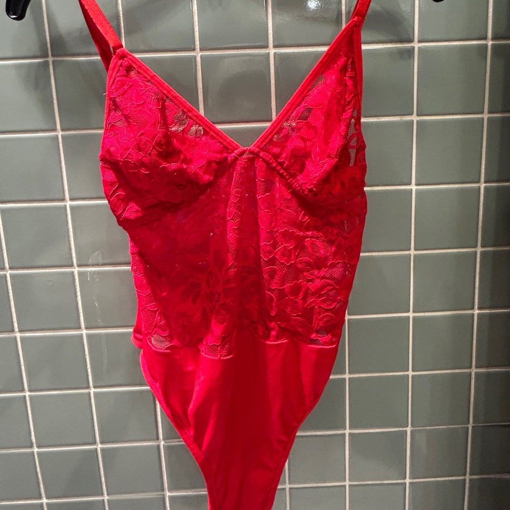 Lacey red bodysuit